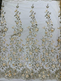 Princess Glitter 3d floral design fabric lace| New Creations Fabric & Foam Inc. - New Creations Fabric & Foam Inc