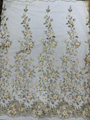 Princess Glitter 3d floral design fabric lace| New Creations Fabric & Foam Inc. - New Creations Fabric & Foam Inc