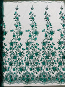 Princess Glitter 3d floral design fabric lace| New Creations Fabric & Foam Inc. - New Creations Fabric & Foam Inc