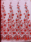 Princess Glitter 3d floral design fabric lace| New Creations Fabric & Foam Inc. - New Creations Fabric & Foam Inc