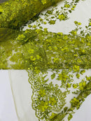 Princess Glitter 3d floral design fabric lace| New Creations Fabric & Foam Inc. - New Creations Fabric & Foam Inc