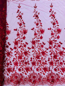 Princess Glitter 3d floral design fabric lace| New Creations Fabric & Foam Inc. - New Creations Fabric & Foam Inc