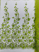 Princess Glitter 3d floral design fabric lace| New Creations Fabric & Foam Inc. - New Creations Fabric & Foam Inc