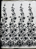 Princess Glitter 3d floral design fabric lace| New Creations Fabric & Foam Inc. - New Creations Fabric & Foam Inc