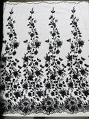 Princess Glitter 3d floral design fabric lace| New Creations Fabric & Foam Inc. - New Creations Fabric & Foam Inc