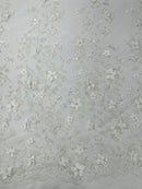Princess Glitter 3d floral design fabric lace| New Creations Fabric & Foam Inc. - New Creations Fabric & Foam Inc
