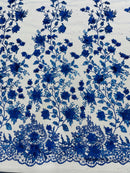 Princess Glitter 3d floral design fabric lace| New Creations Fabric & Foam Inc. - New Creations Fabric & Foam Inc