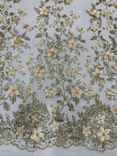 Princess Glitter 3d floral design fabric lace| New Creations Fabric & Foam Inc. - New Creations Fabric & Foam Inc