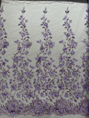 Princess Glitter 3d floral design fabric lace| New Creations Fabric & Foam Inc. - New Creations Fabric & Foam Inc