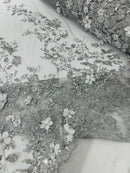 Princess Glitter 3d floral design fabric lace| New Creations Fabric & Foam Inc. - New Creations Fabric & Foam Inc