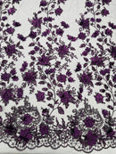 Princess Glitter 3d floral design fabric lace| New Creations Fabric & Foam Inc. - New Creations Fabric & Foam Inc