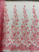 Princess Glitter 3d floral design fabric lace| New Creations Fabric & Foam Inc. - New Creations Fabric & Foam Inc