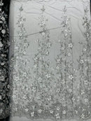 Princess Glitter 3d floral design fabric lace| New Creations Fabric & Foam Inc. - New Creations Fabric & Foam Inc