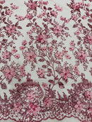Princess Glitter 3d floral design fabric lace| New Creations Fabric & Foam Inc. - New Creations Fabric & Foam Inc