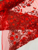 Princess Glitter 3d floral design fabric lace| New Creations Fabric & Foam Inc. - New Creations Fabric & Foam Inc