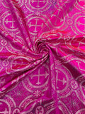 Religious Cross Jacquard Satin 58" Wide| New Creations Fabric & Foam Inc. - New Creations Fabric & Foam Inc