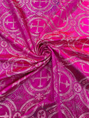 Religious Cross Jacquard Satin 58" Wide| New Creations Fabric & Foam Inc. - New Creations Fabric & Foam Inc