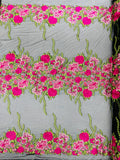 Roses Multi Color Floral Design Embroider On Mesh Lace Fabric| New Creations Fabric & Foam Inc. - New Creations Fabric & Foam Inc