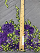 Roses Multi Color Floral Design Embroider On Mesh Lace Fabric| New Creations Fabric & Foam Inc. - New Creations Fabric & Foam Inc