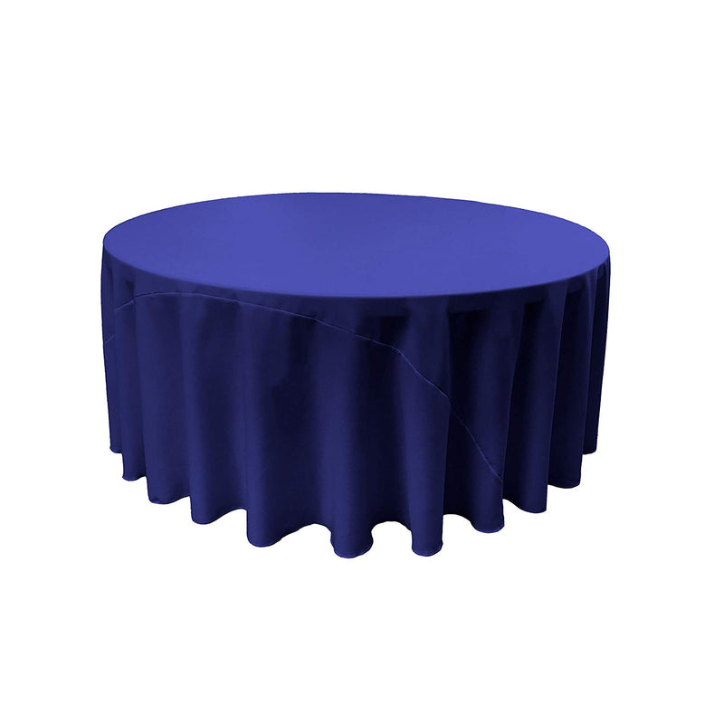 Royal Blue 132" Round Polyester Poplin With Seams Tablecloth - Wedding Decoration Tablecloth
