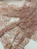 Royalty Damask Beaded Lace Luxury on Mesh 54” Wide| New Creations Fabric & Foam Inc. - New Creations Fabric & Foam Inc