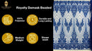 Royalty Damask Beaded Lace Luxury on Mesh 54” Wide| New Creations Fabric & Foam Inc. - New Creations Fabric & Foam Inc