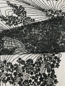 Royalty Damask Beaded Lace Luxury on Mesh 54” Wide| New Creations Fabric & Foam Inc. - New Creations Fabric & Foam Inc