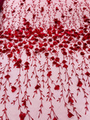 Satin 3D floral glitter fabric| New Creations Fabric & Foam Inc. - New Creations Fabric & Foam Inc