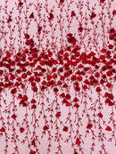 Satin 3D floral glitter fabric| New Creations Fabric & Foam Inc. - New Creations Fabric & Foam Inc