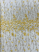 Satin 3D floral glitter fabric| New Creations Fabric & Foam Inc. - New Creations Fabric & Foam Inc