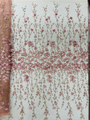 Satin 3D floral glitter fabric| New Creations Fabric & Foam Inc. - New Creations Fabric & Foam Inc