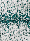 Satin 3D floral glitter fabric| New Creations Fabric & Foam Inc. - New Creations Fabric & Foam Inc