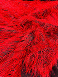Shaggy Jacquard Faux Ostrich/Eye Lash Feathers Fringe With Metallic Thread (By The Yard) - New Creations Fabric & Foam Inc