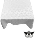SQUARE TABLECLOTH ROSES JACQUARD SATIN (58" Inches x 58" Inches) - New Creations Fabric & Foam Inc