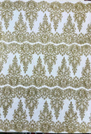 Trim Glitter Damask Design On A Mesh Lace 58" Wide| New Creations Fabric & Foam Inc. - New Creations Fabric & Foam Inc