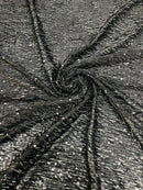 Vegas Beaded Sequin Stretch Mesh Fabric (By The Yard) - New Creations Fabric & Foam Inc