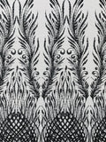 WING FEATHER DAMASK BEADED LACE (By The Yard) - New Creations Fabric & Foam Inc