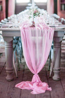 14" Wide Extra Long, Chiffon Wedding Table Runner - New Creations Fabric & Foam Inc