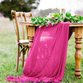 14" Wide Extra Long, Chiffon Wedding Table Runner - New Creations Fabric & Foam Inc