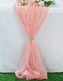 18" Wide Extra Long, Chiffon Wedding Table Runner - New Creations Fabric & Foam Inc