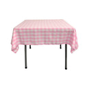 48" x 48" Square Tablecloth for 36" Square Small Coffee Table with 6" Drop, Polyester Checkered Gingham Plaid Table Overlay - New Creations Fabric & Foam Inc
