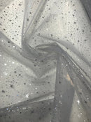 58" SQUARE FOIL STARS TABLECLOTH - New Creations Fabric & Foam Inc