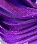 Purple Stretch Velvet With Glitter 59" Wide-Selena Fabric| New Creations Fabric & Foam Inc.