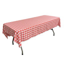 60" Wide x 102" Long Rectangular Polyester Poplin Gingham Checkered Tablecloth - New Creations Fabric & Foam Inc