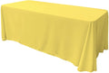 90" Wide by 108" Long Rectangular Polyester Poplin Seamless Tablecloth - Rounded Corners - New Creations Fabric & Foam Inc