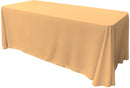 90" Wide by 108" Long Rectangular Polyester Poplin Seamless Tablecloth - Rounded Corners - New Creations Fabric & Foam Inc
