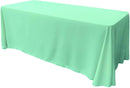 90" Wide by 108" Long Rectangular Polyester Poplin Seamless Tablecloth - Rounded Corners - New Creations Fabric & Foam Inc
