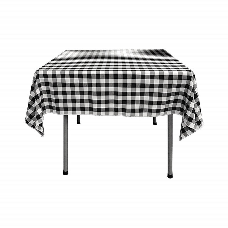 36" x 36" Square Tablecloth for 24" Square Small Coffee Table with 6" Drop, Polyester Checkered Gingham Plaid Table Overlay