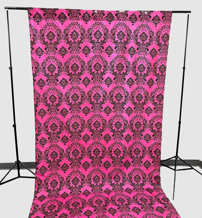 5 Feet Wide Damask Flocking Taffeta Backdrop Drape Curtain Panel, 1 Panel