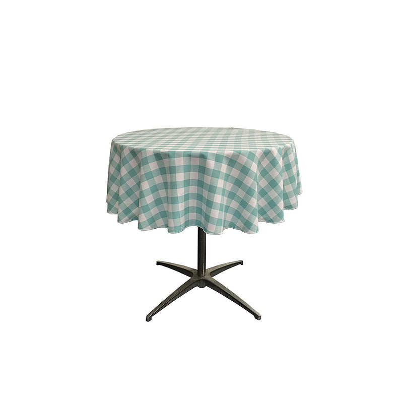 42" ROUND TABLECLOTH POLYESTER CHECKERED